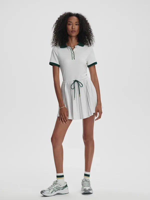 Varley Paloma Dress - White/Forest