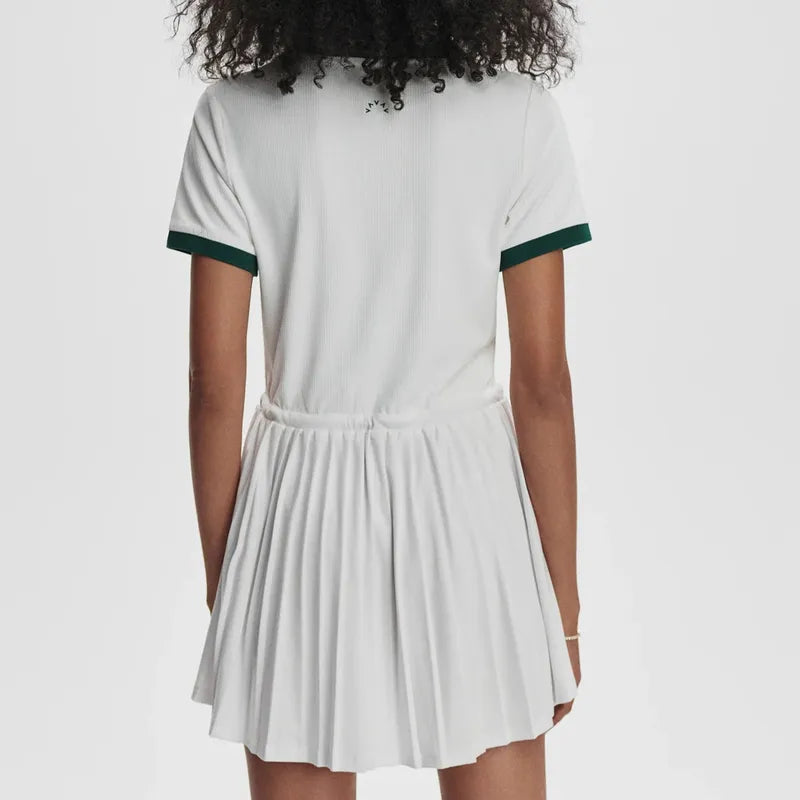 Varley Paloma Dress - White/Forest