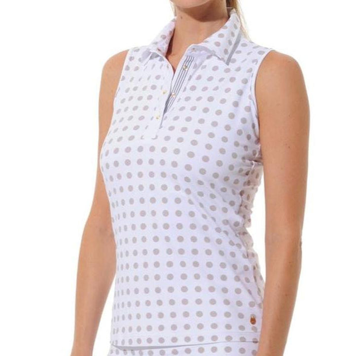 MDC S/L Polo - Taupe Dots