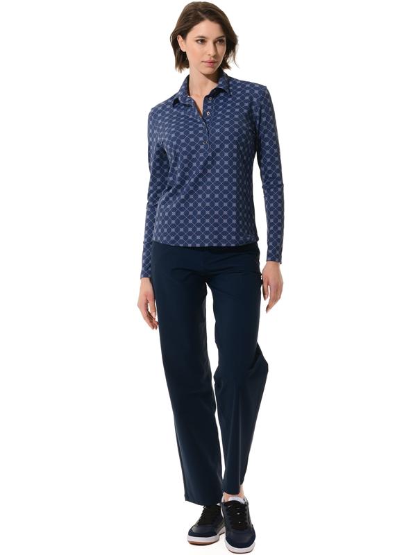 MDC Vintage Print L/S Polo - Navy