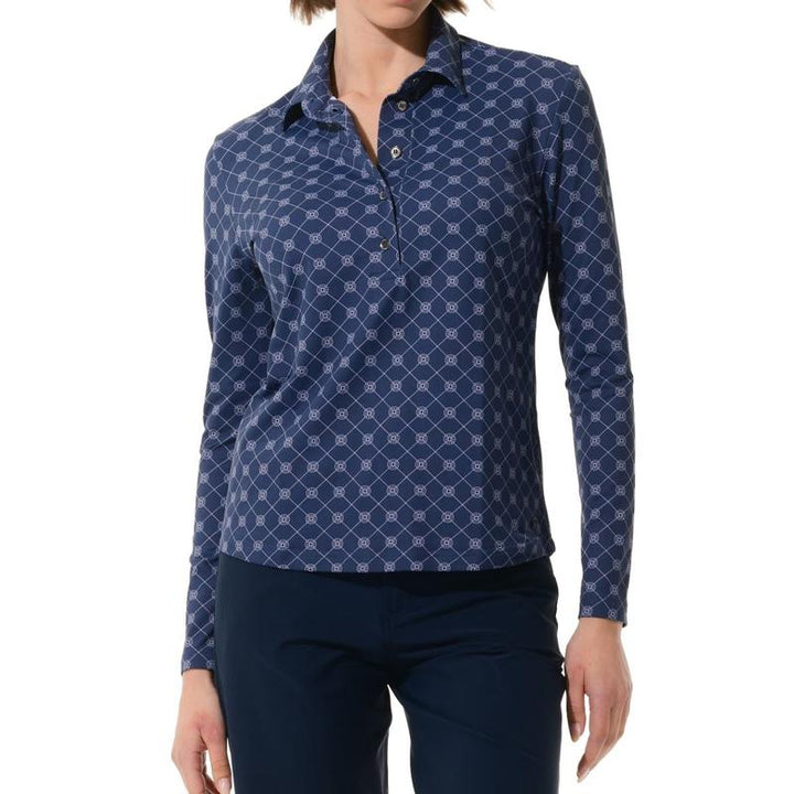 MDC Vintage Print L/S Polo - Navy