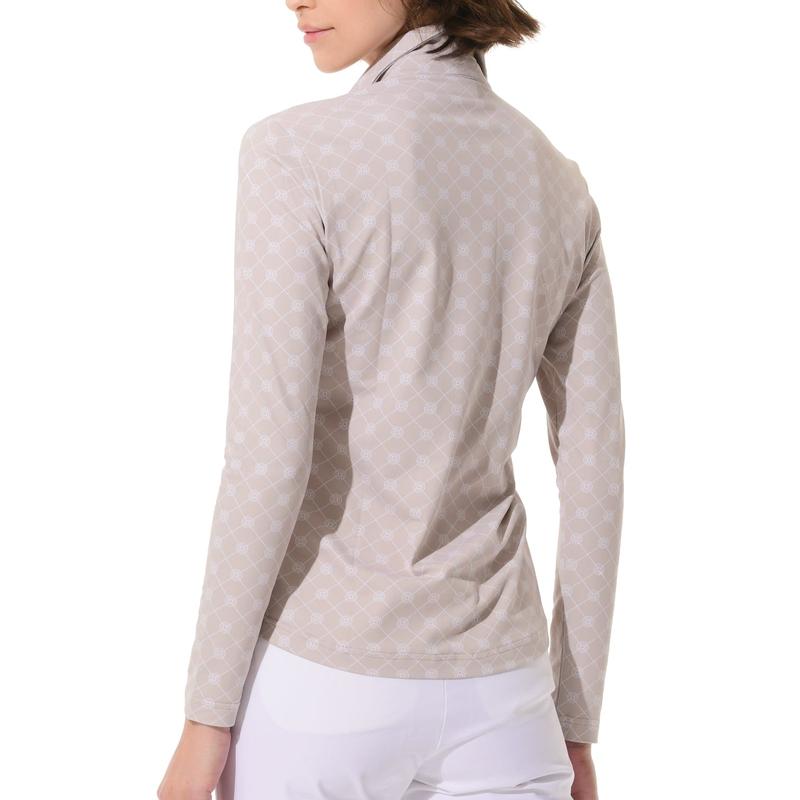 MDC L/S Polo - Light Taupe Vintage Print