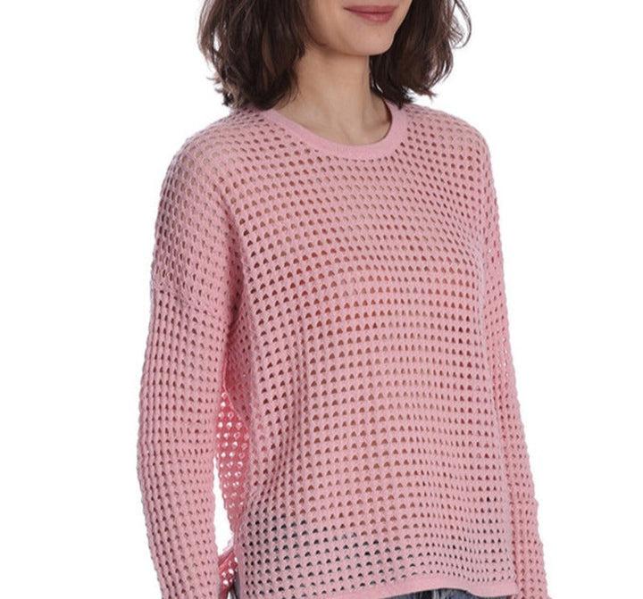 Minnie Rose Perforated Sweater - Pink Bellini