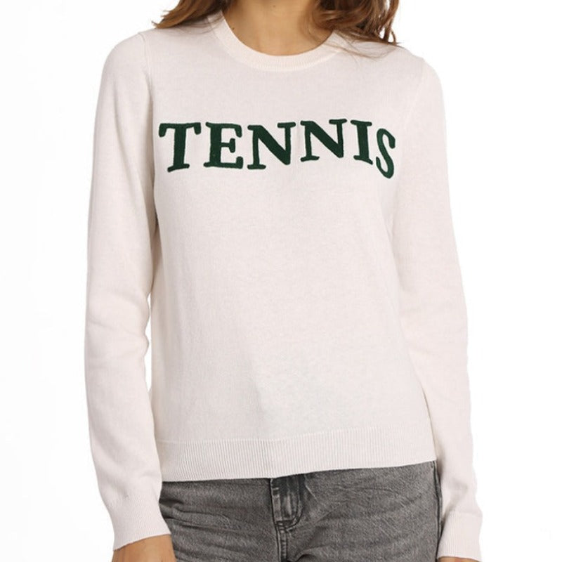 Minnie Rose Tennis Sweater - White