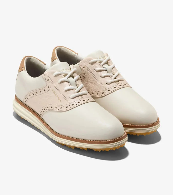 Cole Haan Original Grand Saddle Golf Shoes - Ivory/Sand Dollar