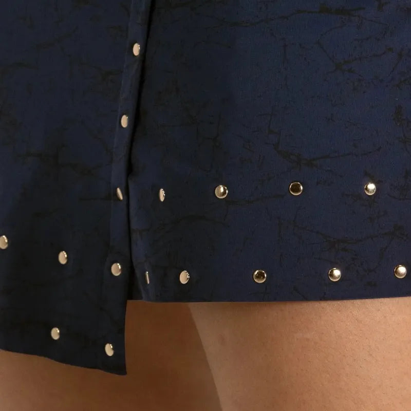 Foray Golf Studded Wrap Skort - Navy