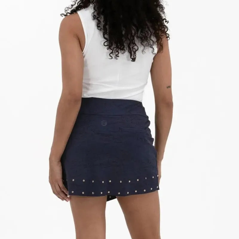 Foray Golf Studded Wrap Skort - Navy