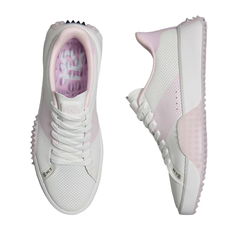 G/FORE Saddle Stripe Kiltie Golf Shoe - Snow/Blush