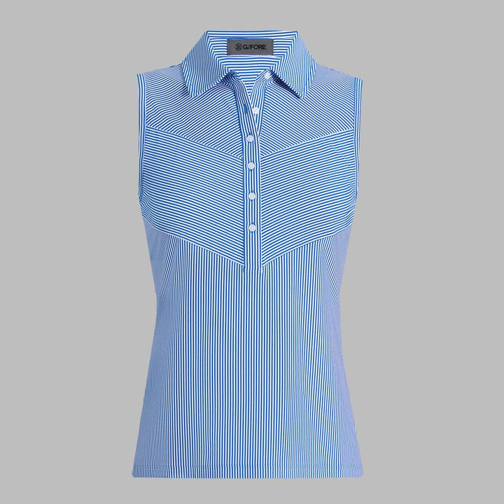 G/FORE Stripe S/L Polo - Blue/White