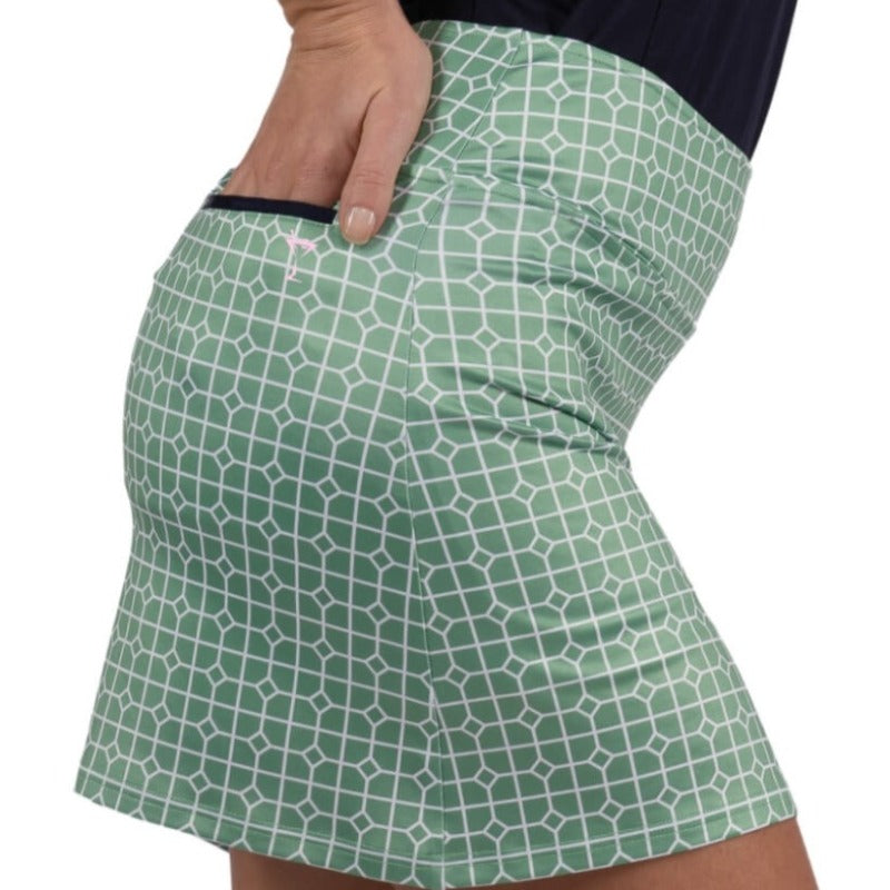 Golftini Masters Pull-On Skort - Green/Navy
