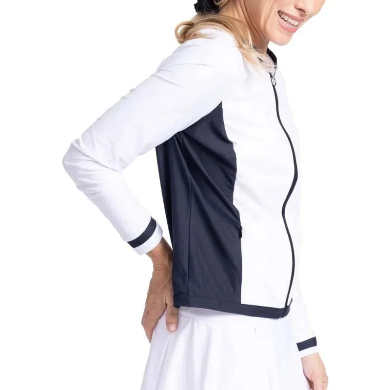 Kinona Tipped and Trim Cardi - White/Navy