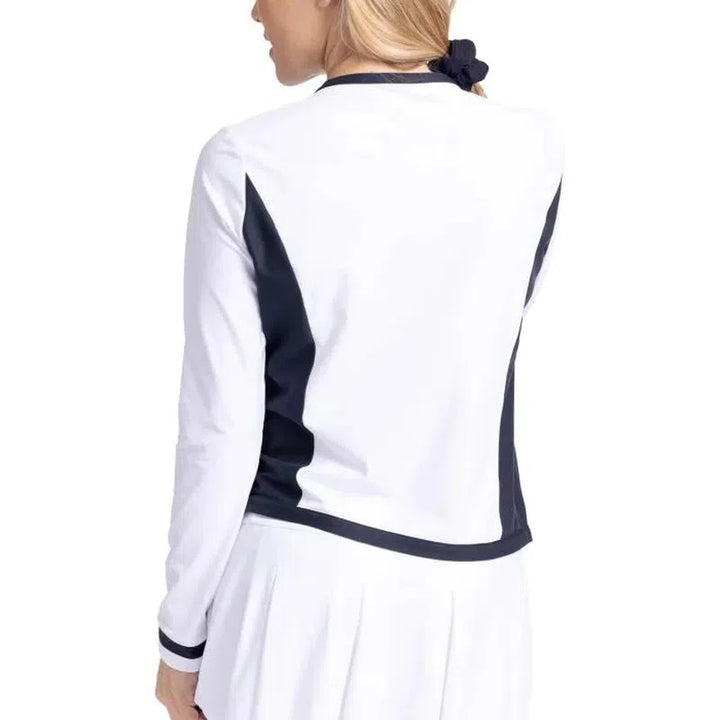 Kinona Tipped and Trim Cardi - White/Navy