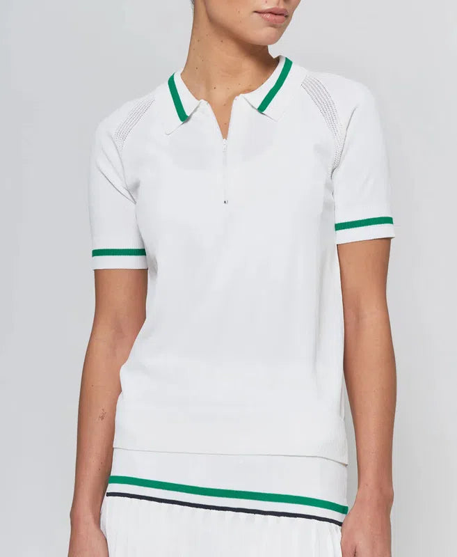 L'Etoile Jersey S/S Polo - White/Green