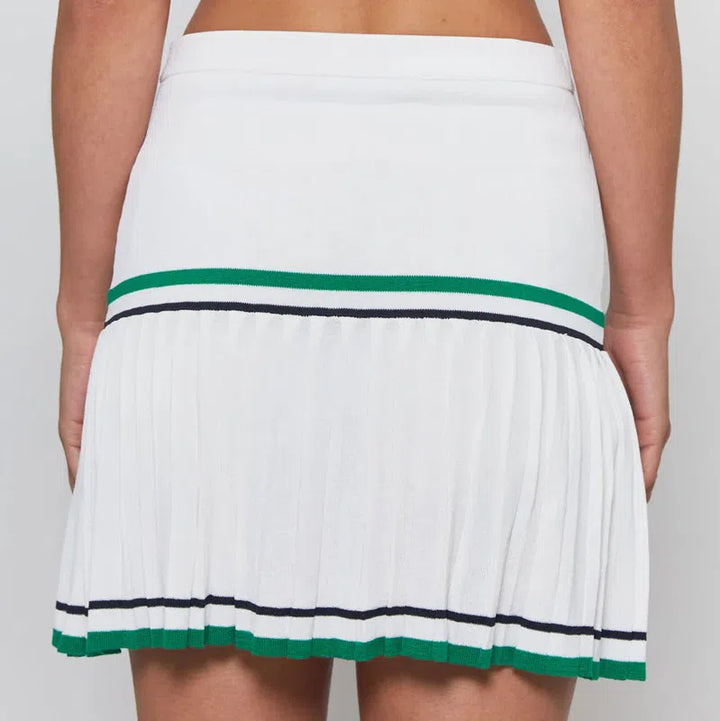 L'Etoile Knife Pleat Skort - White/Green