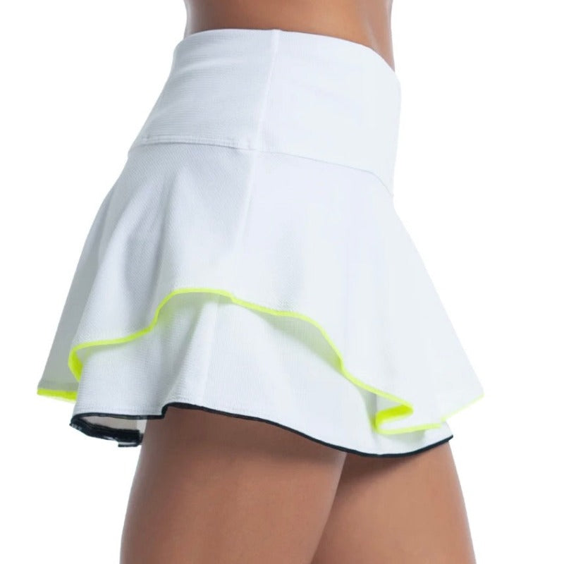 Lucky In Love Pique Flip Skort - White – Open Court
