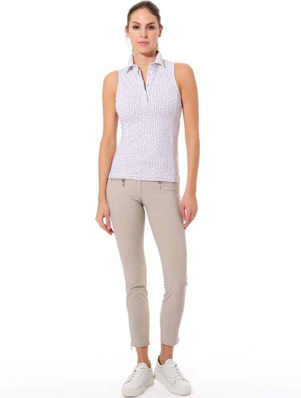 MDC Double Zip Ankle Pants - Light Taupe (gold zip)