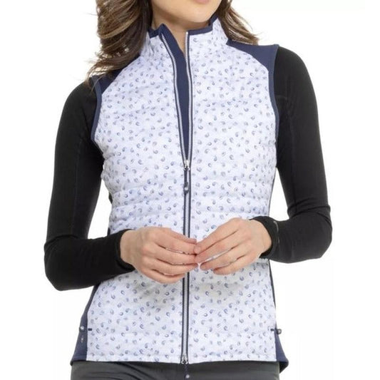 Peter Millar Fuse Hybrid Vest - White/Navy Paisley