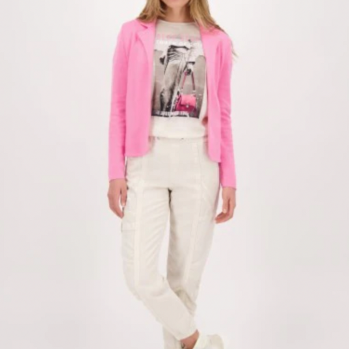 Monari Knitted Cotton Blazer - Pink