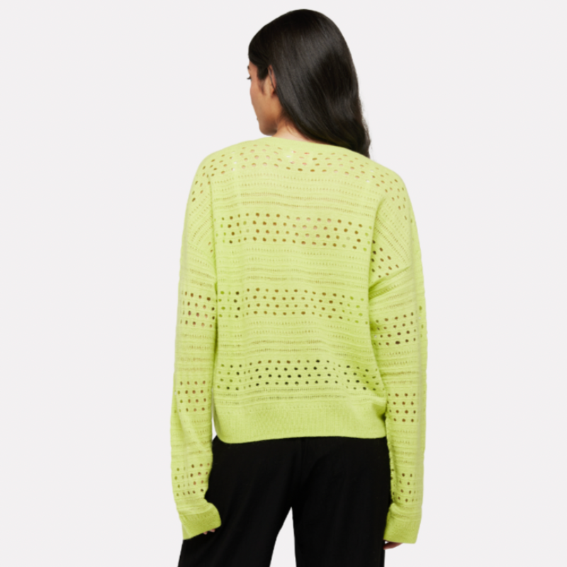 Brodie Clare Pointelle Sweater - Acid Lime