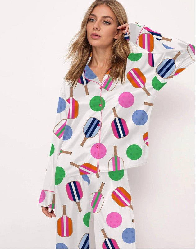 SheShow Pickleball Pajamas, Long - Multi