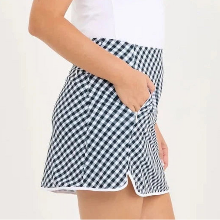 Sofibella Gingham Skort (16") - Black/White