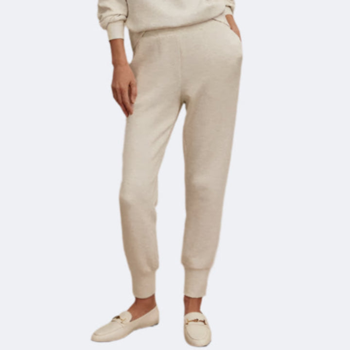 Varley Slim Zip Hem Pants (29.5") - Ivory Marl