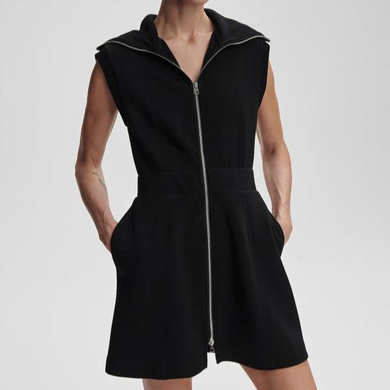 Varley Rebecca Women's Sleeveless Zip Dress - Black Open Court Varley Rebecca Women's Sleeveless Zip Dress - Black Open Court