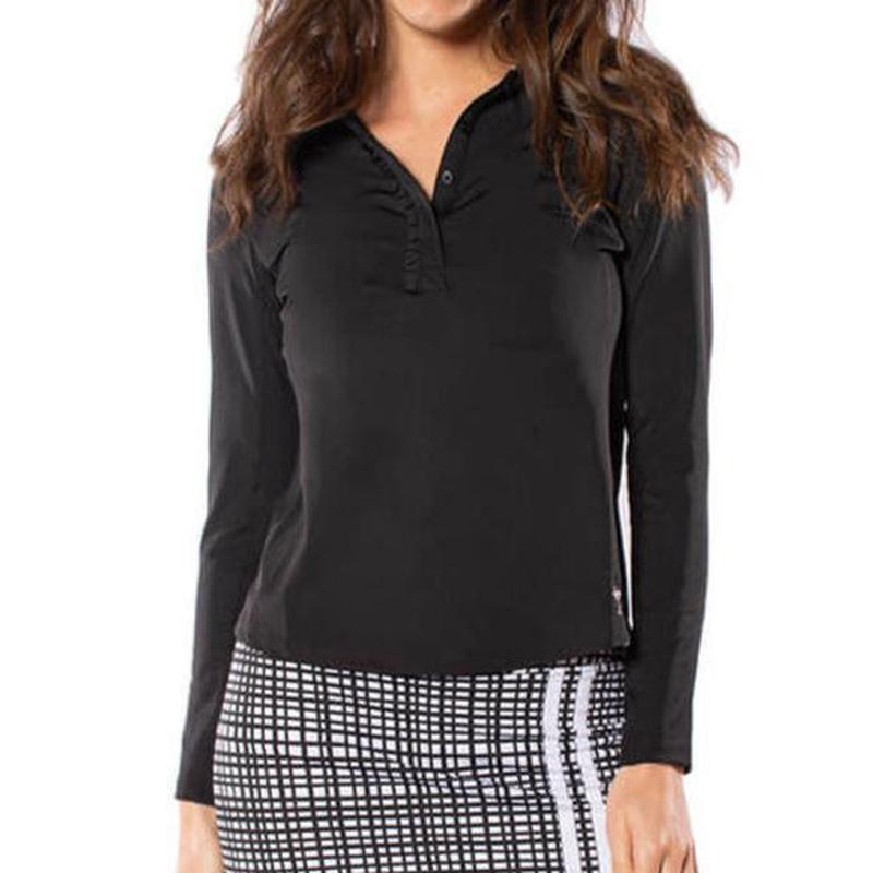 Long Sleeve Ruffle Polo