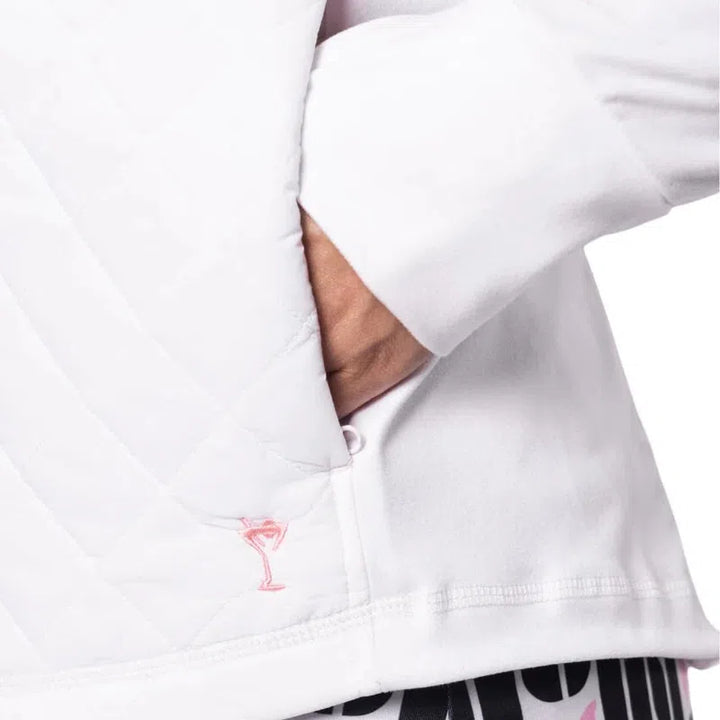 Golftini Windbreaker Jacket- White/Rose