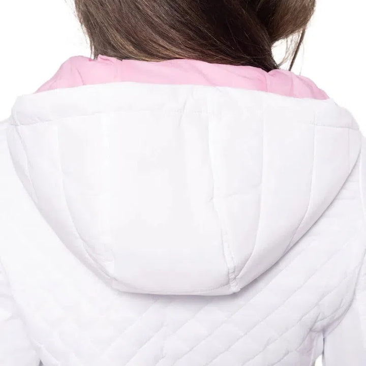 Golftini Windbreaker Jacket- White/Rose