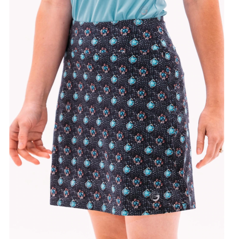 Foray Golf Lux Jewel Print Skort - Navy