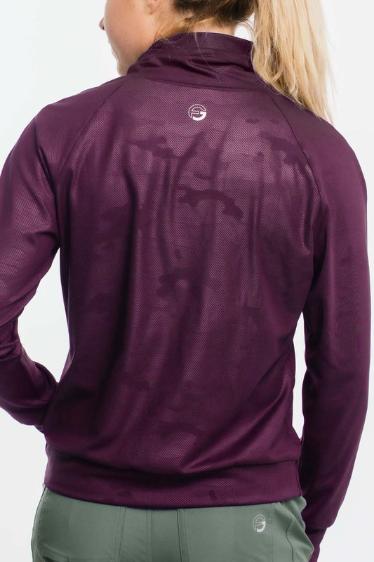 Foray Golf Frosted Floom Funnel Neck L/S - Eggplant