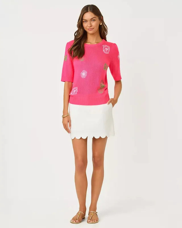 Lilly Pulitzer Colette Denim Skort - White