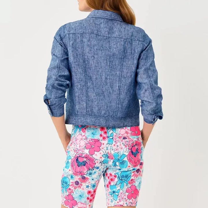 Lilly Pulitzer Seaspray Linen Jacket - Starlight Navy