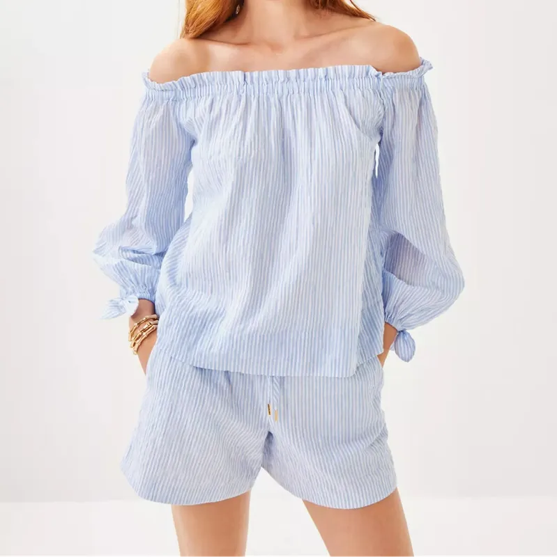 Lilly Pulitzer Jamielynn Off-The-Shoulder Top - Blue