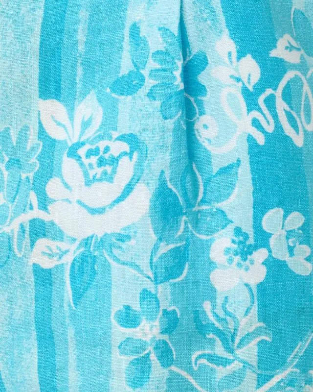 Lilly Pulitzer Captina Linen Shorts - Blue Floral