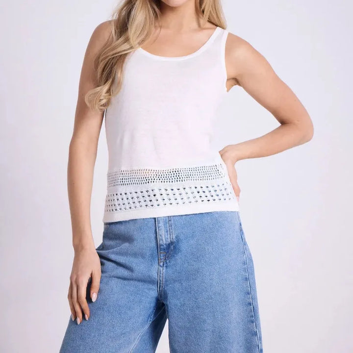 NOTSHY Andis Linen Tank Top - White