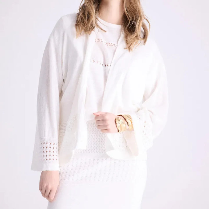 NOTSHY Koula Linen Cardigan - White