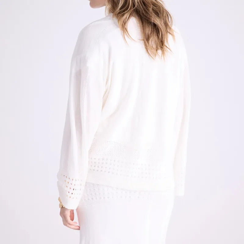 NOTSHY Koula Linen Cardigan - White