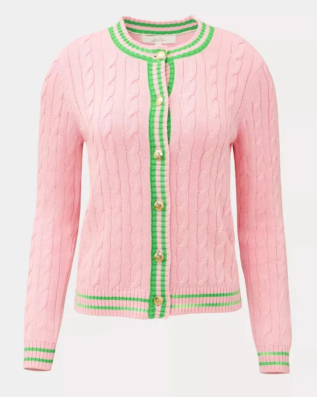Lilly Pulitzer Brockton Cardigan/Tank Set - Pink/Green