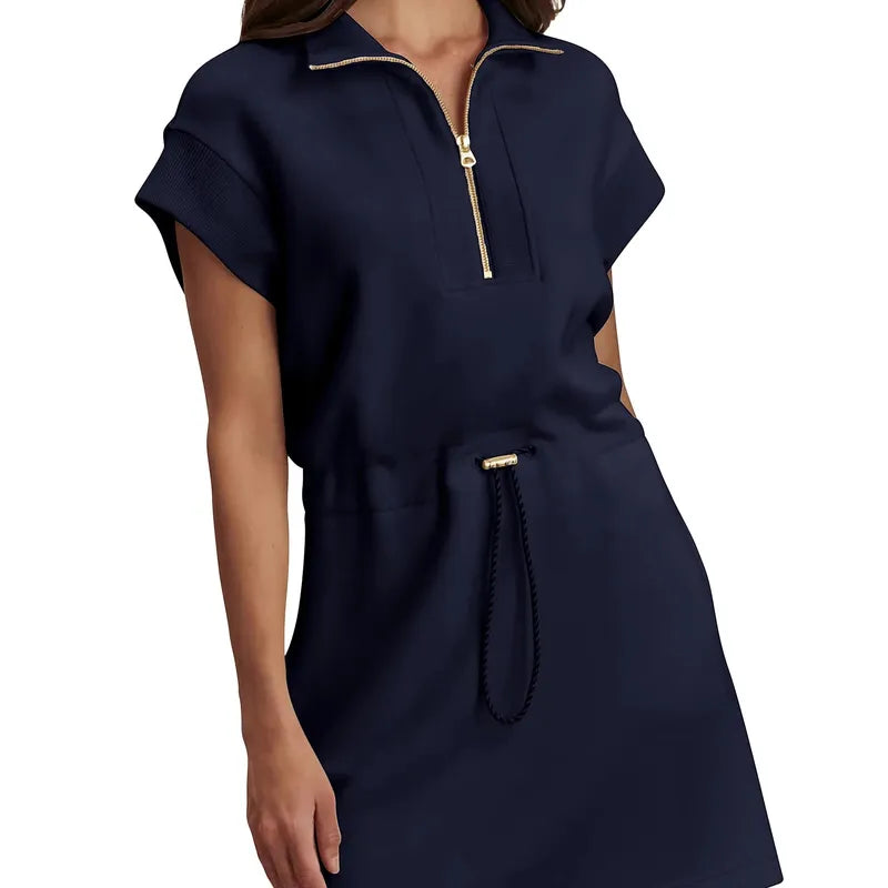 Varley Avaya Zip Dress - Navy