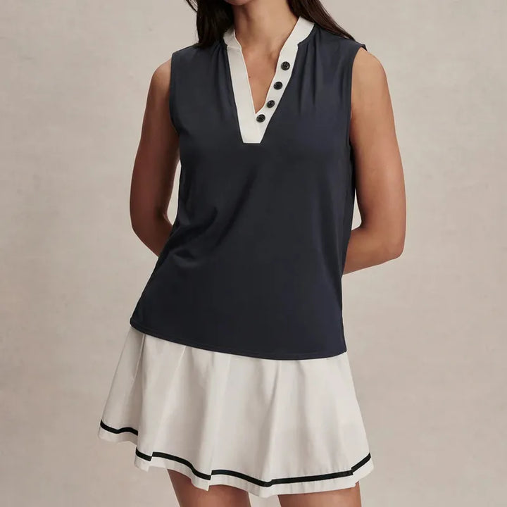 Varley Shelby Tank - Blue Nights/White