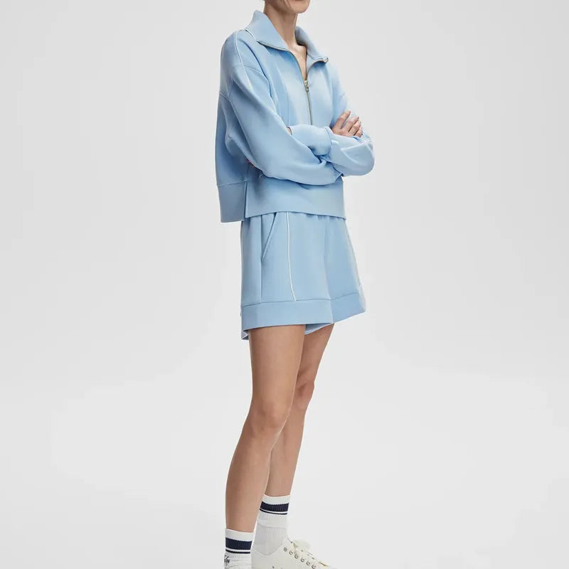 Varley Davenport Zip Sweat - Airy Blue