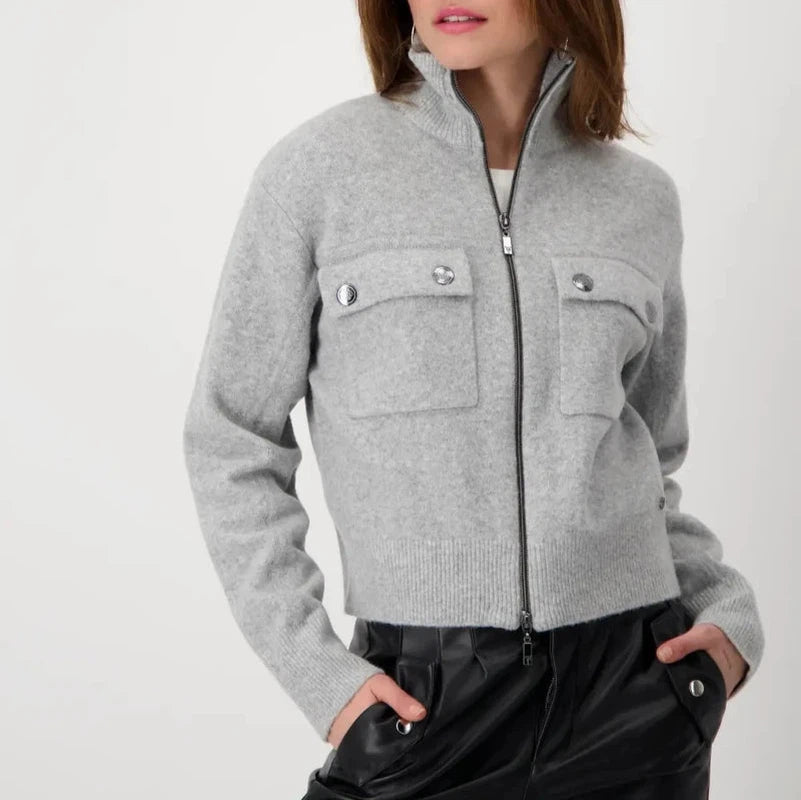 Monari Flannel Bomber Jacket - Grey