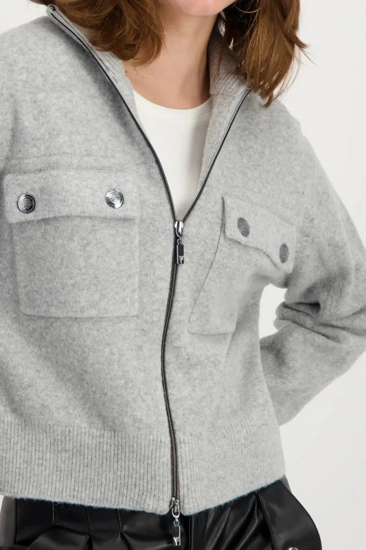 Monari Flannel Bomber Jacket - Grey