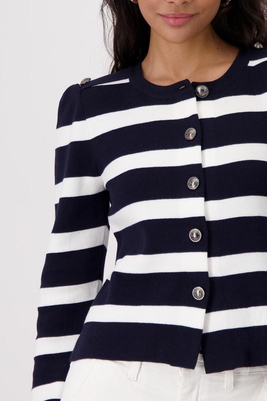 Monari Stripe Cardigan - Navy/White