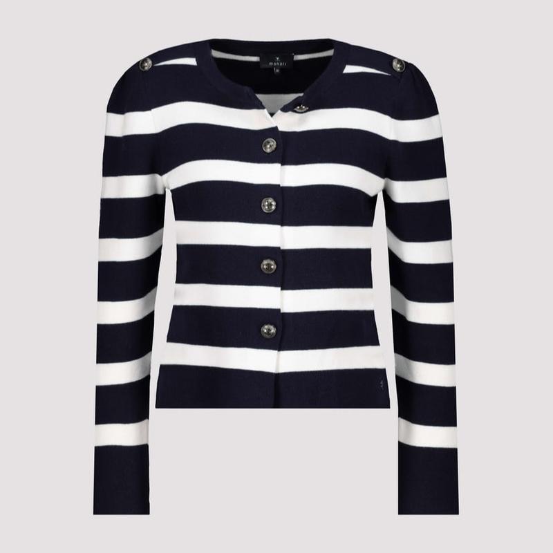Monari Stripe Cardigan - Navy/White