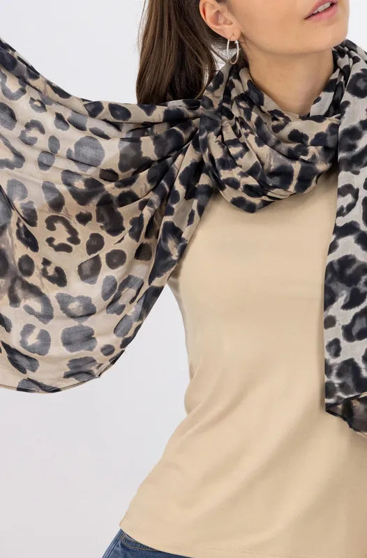 Monari Leoard Print Scarf