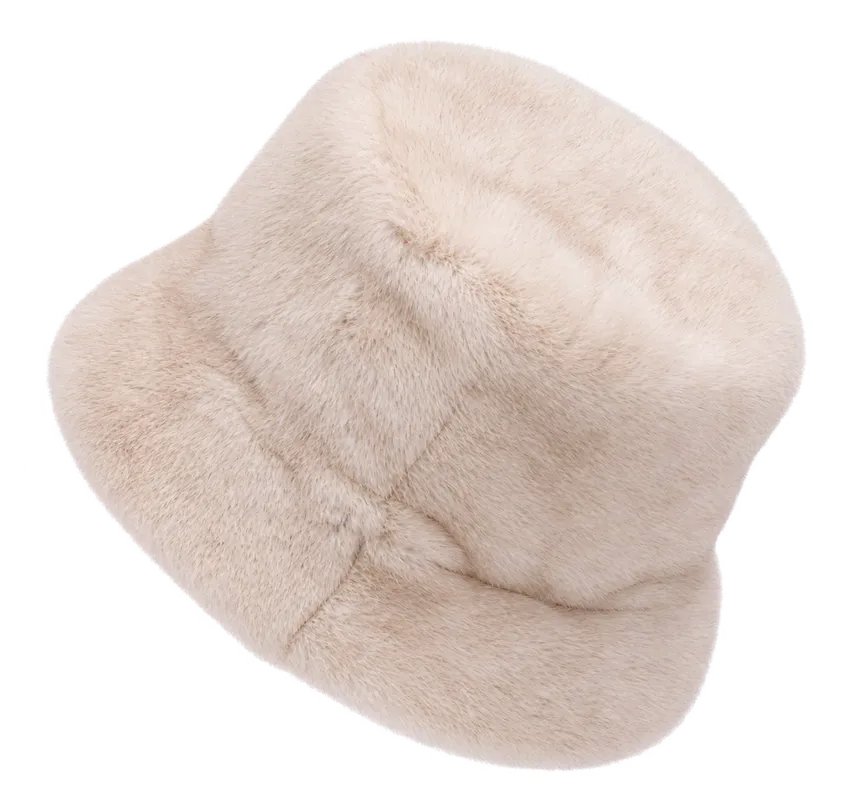 preneLOVE Kelly Bucket Hat(Faux Fur) - Beige
