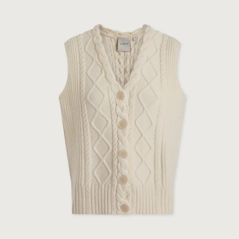 Varley Tatyana Cable Knit Vest - Cream